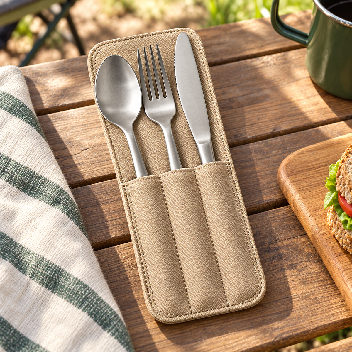 Camp Cutlery Trio — lifestyle view