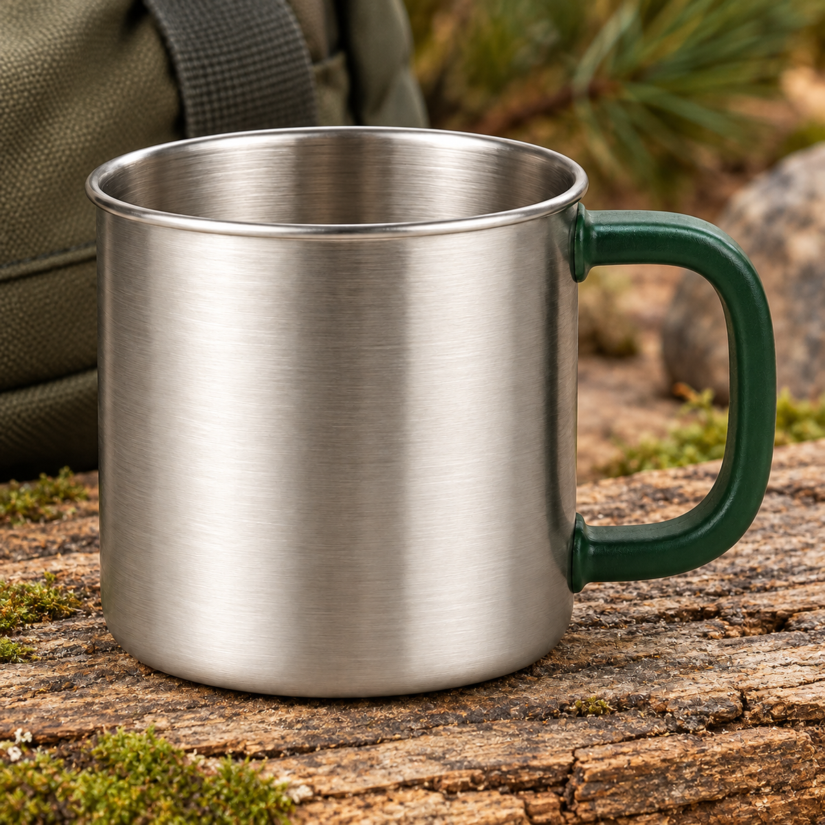 Stainless Camp Mug — detail view