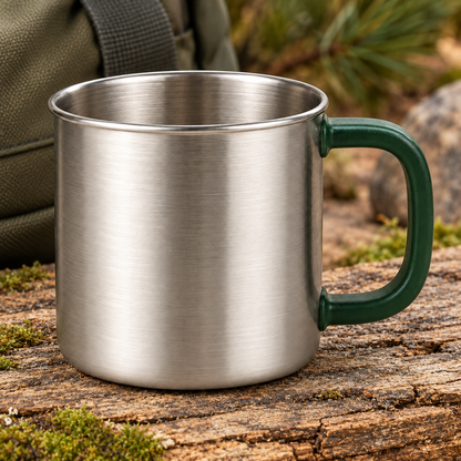 Stainless Camp Mug — detail view
